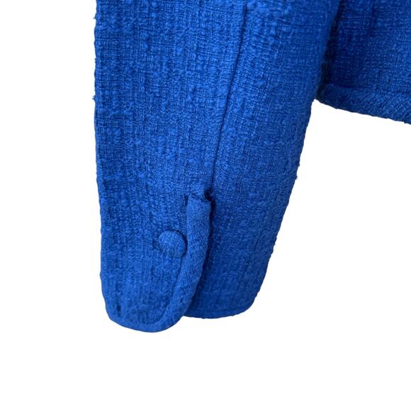 Proenza Schouler White Label Cropped Tweed Blazer Royal Blue Size 4 NWOT - Picture 9 of 11